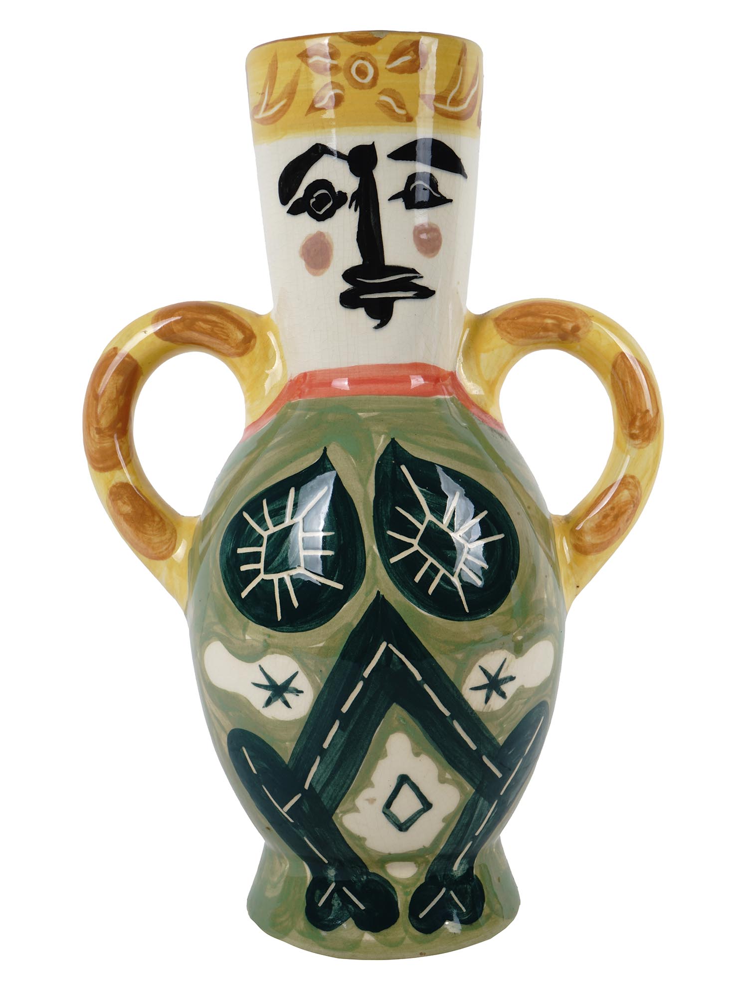 TWO HANDLED TERRACOTTA VASE AFTER PABLO PICASSO PIC-3